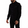 Camicia in denim elasticizzato di cotone sottile nero - IT41 - L