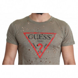 T-shirt casual traforata da uomo stampa logo elasticizzato cotone m