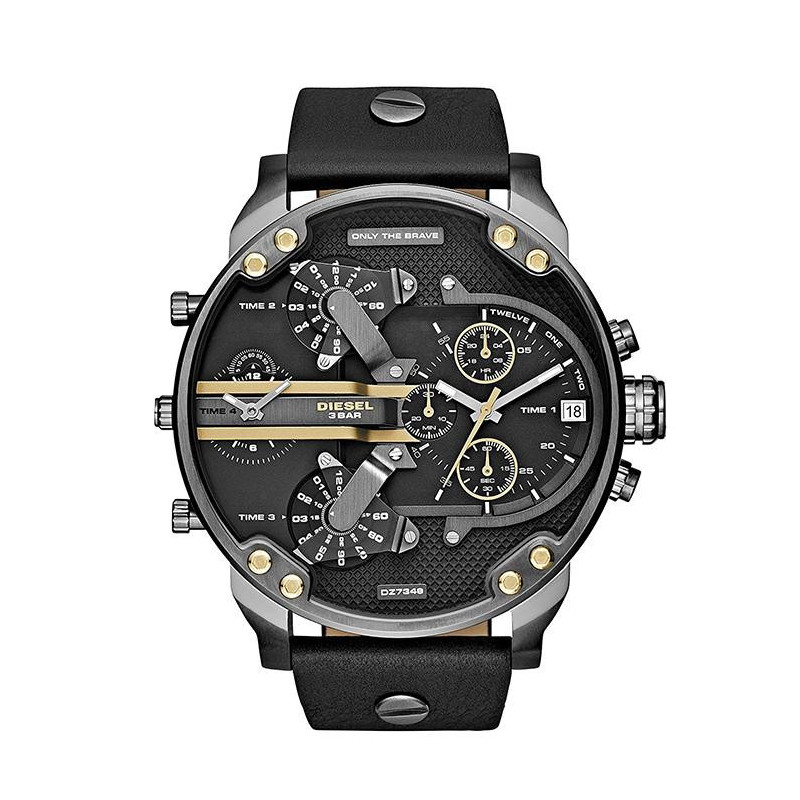 Orologio Uomo Diesel DZ7348 Mr Daddy 2.0 - Pelle e Quadrante Nero/Oro