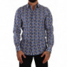 Camicia slim fit in cotone blu Logo Mania - IT38 - XS