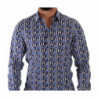 Camicia slim fit in cotone blu Logo Mania - IT38 - XS
