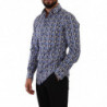 Camicia slim fit in cotone blu Logo Mania - IT38 - XS