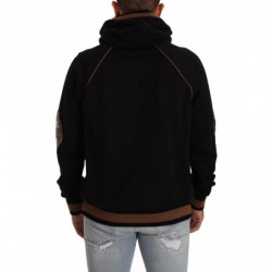 Maglione pullover cappuccio cotone leopardato marrone nero - IT44 - XS
