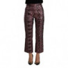 Pantaloni cropped svasati in jacquard floreale multicolor - IT42-M