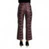Pantaloni cropped svasati in jacquard floreale multicolor - IT42-M