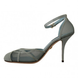 Scarpe sandali tacco cinturino alla caviglia rete blu - EU39/US8.5