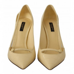 Scarpe décolleté tacco spillo pelle esotica gialla - EU39/US8.5