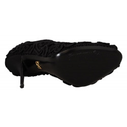Scarpe open toe con décolleté Cordonetto Ricamo nere - EU40/US9.5