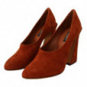 Scarpe décolleté tacco largo pelle scamosciata marrone - EU39/US8.5