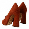 Scarpe décolleté tacco largo pelle scamosciata marrone - EU39/US8.5
