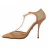 Scarpe décolleté tacco spillo cinturino T rete beige - EU39/US8.5