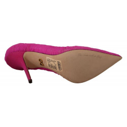 Scarpe décolleté con tacco alto a spillo in tulle rosa - EU39/US8.5