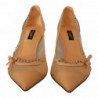Scarpe con tacco e catene in pelle a rete color pesca - EU39/US8.5