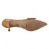 Scarpe con tacco e catene in pelle a rete color pesca - EU39/US8.5
