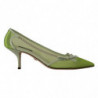 Scarpe con tacchi e catene in pelle a rete verde - EU39/US8.5
