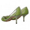 Scarpe con tacchi e catene in pelle a rete verde - EU39/US8.5