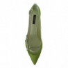 Scarpe con tacchi e catene in pelle a rete verde - EU39/US8.5