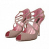 Scarpe con sandali con tacco e cinturino glitterati rosa - EU39/US8.5