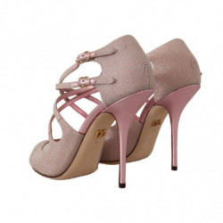 Scarpe con sandali con tacco e cinturino glitterati rosa - EU39/US8.5