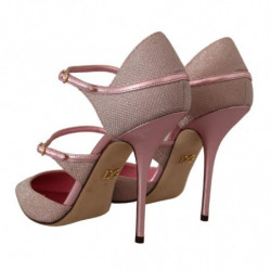 Sandali con cinturino glitterati rosa Mary Jane Shoes - EU39/US8.5