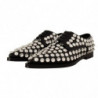 Scarpe formali stringate con cristalli in pelle nera - EU41/US10.5
