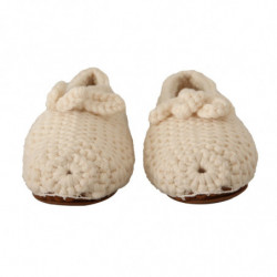 Ballerine bianche slip on in maglia di lana - EU40/US9.5