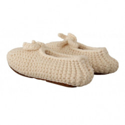 Ballerine bianche slip on in maglia di lana - EU40/US9.5