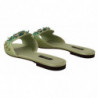 Scarpe basse da donna sandali pelle verde cristalli - EU39/US8.5