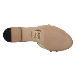 Scarpe basse da donna sandali pelle verde cristalli - EU39/US8.5