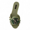 Scarpe basse da donna sandali pelle verde cristalli - EU39/US8.5