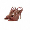 Scarpe sandali cinturino alla caviglia elasticizzato tulle rosa - E