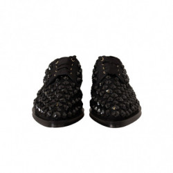 Scarpe basse formali borchiate con lacci nere - EU39/US8.5