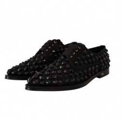 Scarpe basse formali borchiate con lacci nere - EU39/US8.5