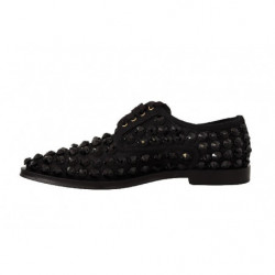 Scarpe basse formali borchiate con lacci nere - EU39/US8.5