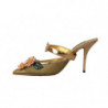 Scarpe sandali tacco decorazioni floreali cristallo dorato - EU39/U
