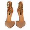 Scarpe décolleté tacco alto cinturino alla caviglia beige - EU39/US8.5