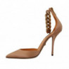 Scarpe décolleté tacco alto cinturino alla caviglia beige - EU39/US8.5