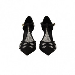 Scarpe décolleté con tacco a T e cristalli neri - EU39/US8.5
