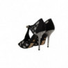 Scarpe décolleté con tacco a T e cristalli neri - EU39/US8.5