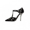 Scarpe décolleté con tacco a T e cristalli neri - EU39/US8.5