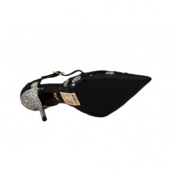Scarpe décolleté con tacco a T e cristalli neri - EU39/US8.5