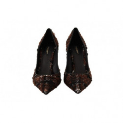 Scarpe décolleté a spillo a punta in tweed multicolor - EU39/US8.5