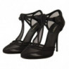 Scarpe décolleté tacco spillo cinturino T rete nera - EU39/US8.5