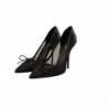 Scarpe décolleté con tacco a punta in pelle nera a rete - EU40/US9.5
