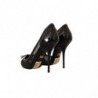 Scarpe décolleté con tacco a punta in pelle nera a rete - EU40/US9.5