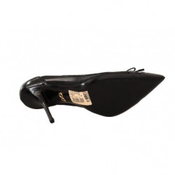 Scarpe décolleté con tacco a punta in pelle nera a rete - EU40/US9.5