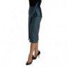 Gonna stile avvolgente dritta a tubino blu a vita alta - IT42-M