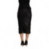 Gonna midi in viscosa a tubino a vita alta nera Tinsel - IT38-XS