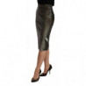 Gonna longuette a tubino a vita alta grigio metallizzato - IT40-S