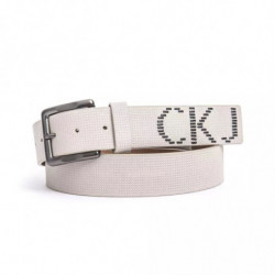 Cintura in pelle beige -...